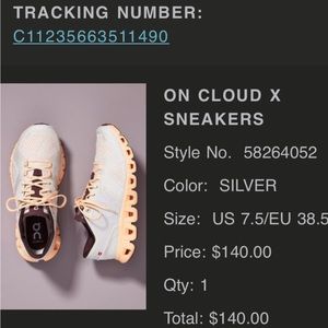 7.5 CLOUD X PINK RUNNING SHOES